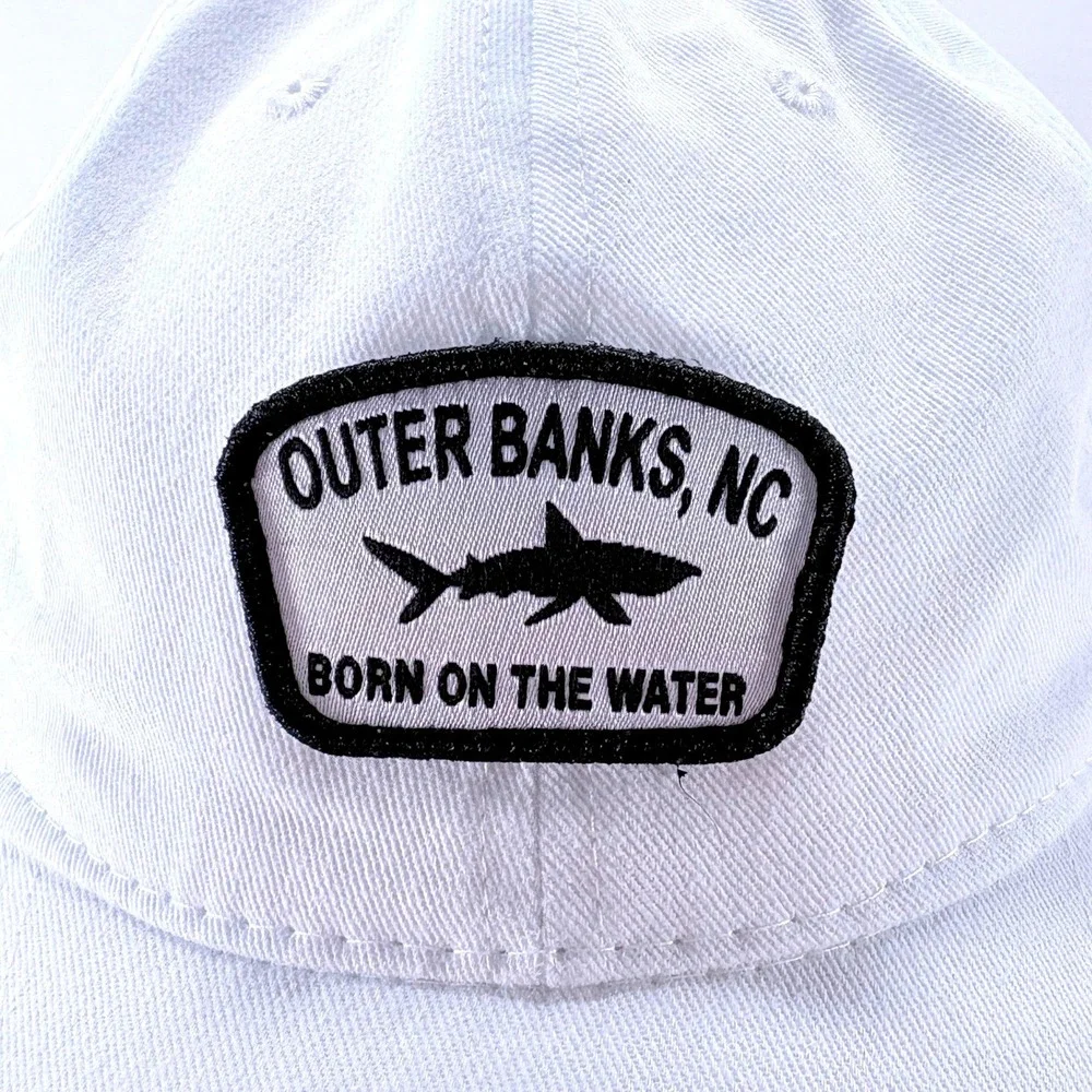 North Carolina Outer Banks Shark Patch Sunsations White Baseball Dad Hat Cap
